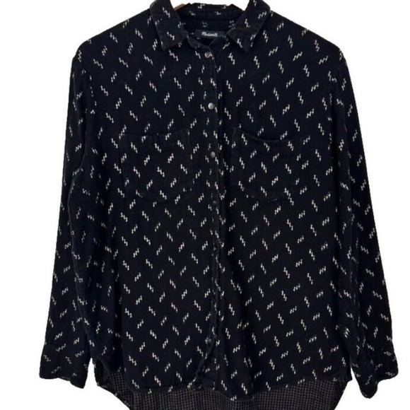 Madewell Ikat Oversized Ex Boyfriend Shirt Size L - Picture 2 of 6